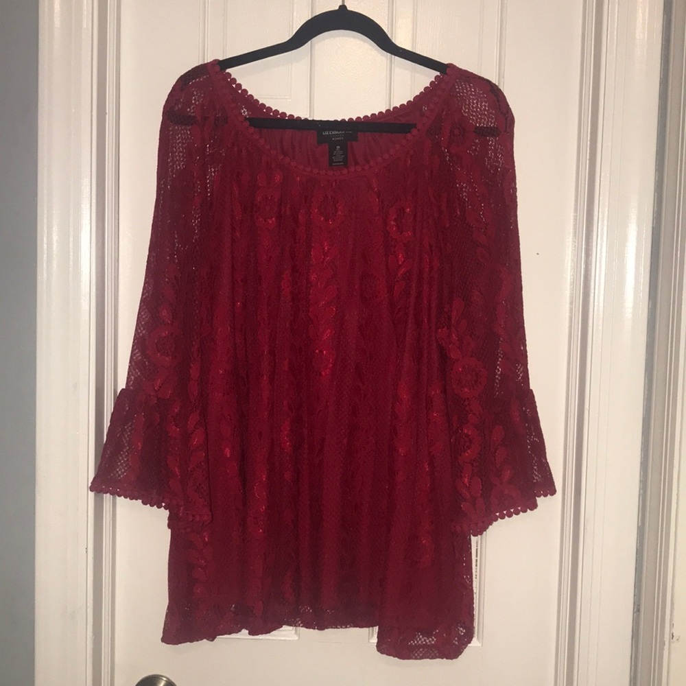 Liz Claiborne Red lace blouse